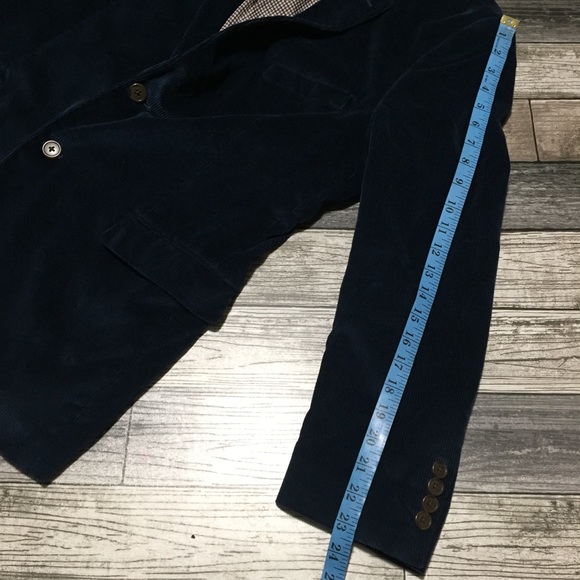 Saddlebred Corduroy Blazer Jacket Men’s 42 Navy Blue 2 Button 100% Cotton - Picture 3 of 11